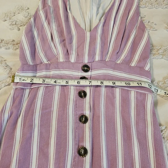 Lulus Striped Button-Front Maxi Dress in Lavender/Pink and White - Picture 8 of 15